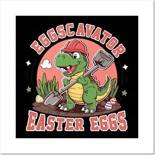 Eggscavator Dino Easter Egg Hunt Adventurer Design Posters and Art